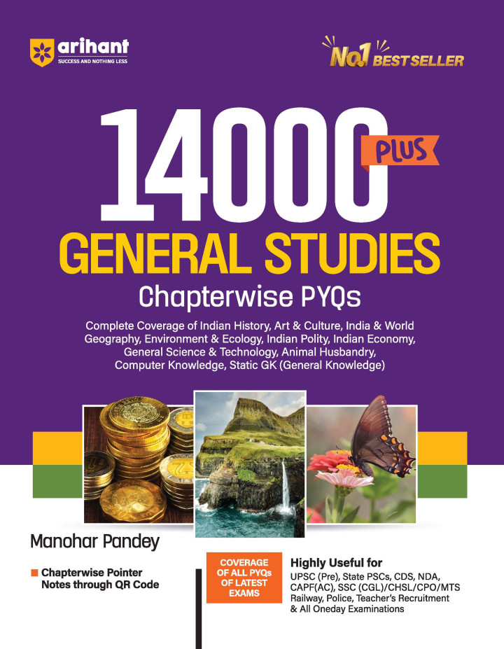 14000+ General Studies Chapterwise PYQs By Manohar Pandey