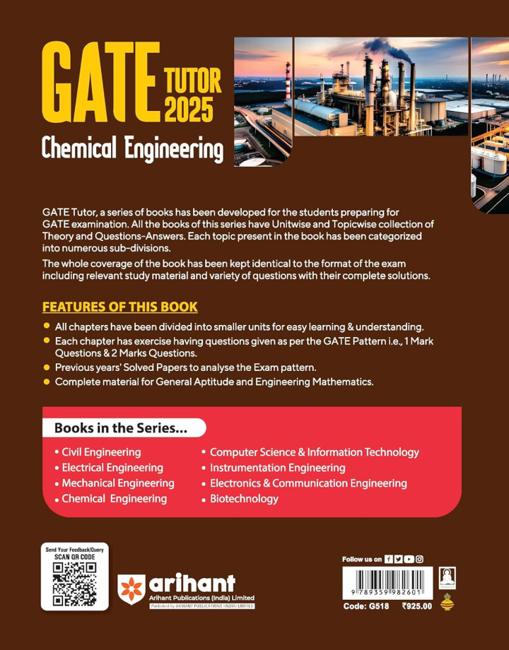 GATE 2025 Chemical Engineering (Arihant Publications)