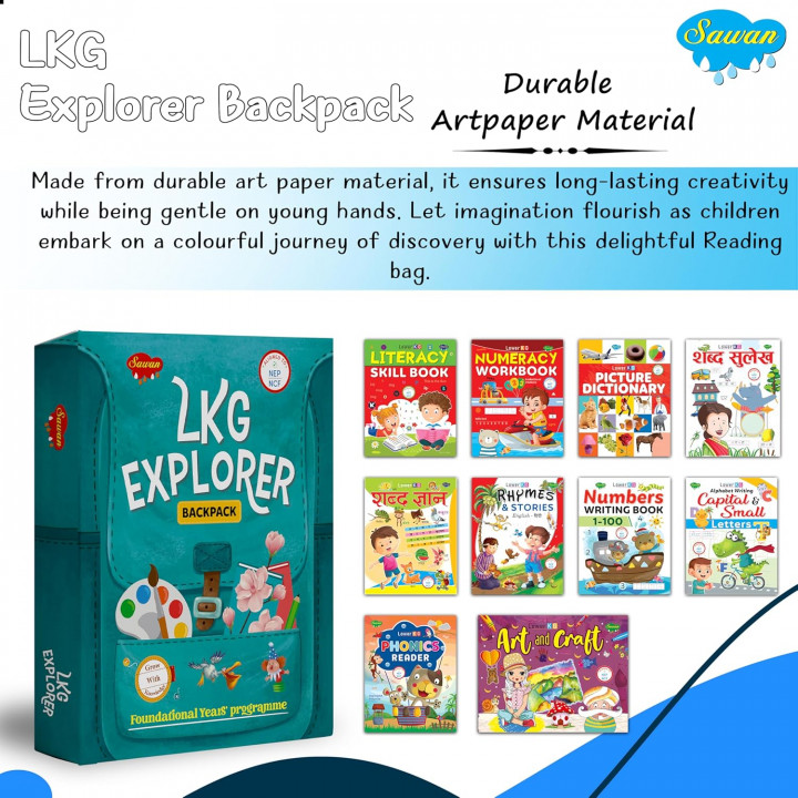 LKG EXPLORER BACKPACK SET OF 10 BOOKS by SAWAN