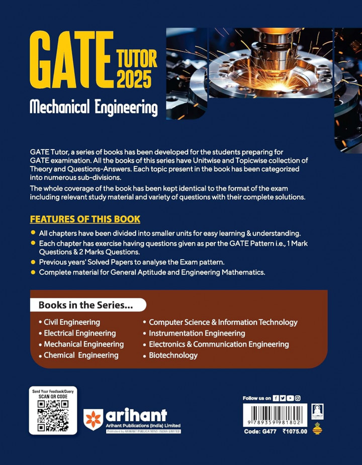 GATE 2025 Mechanical Engineering (Arihant Publications)