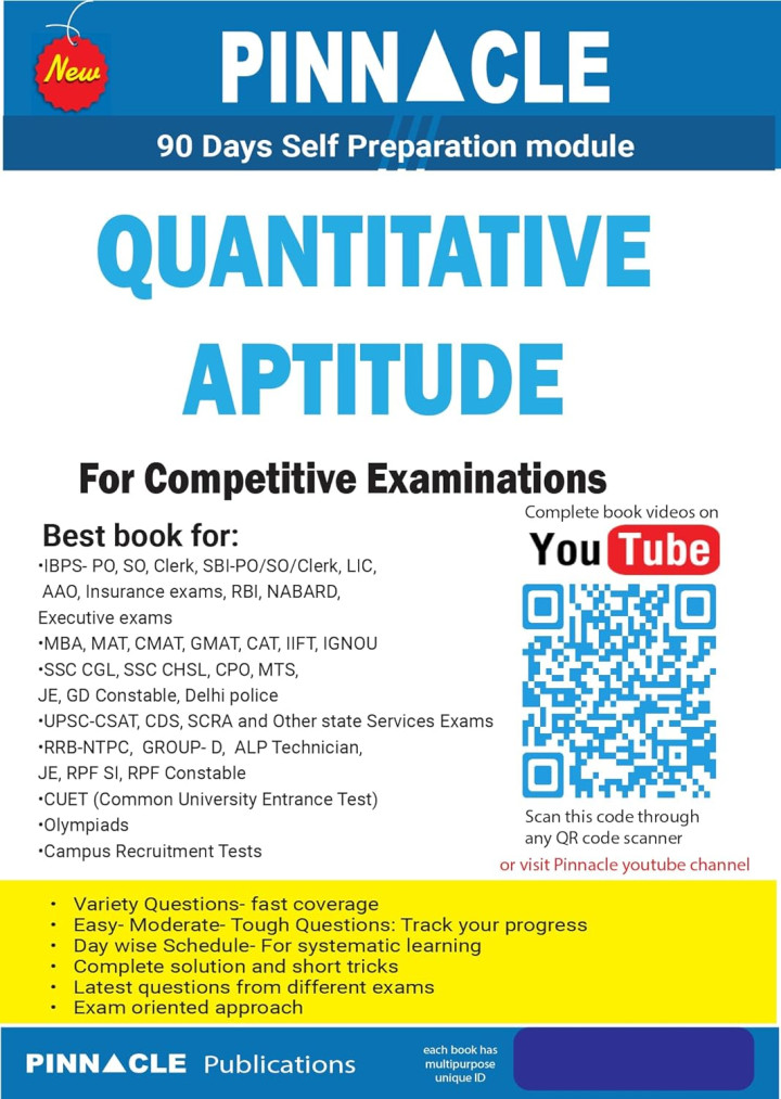 Quantitative Aptitude For Competitive Examinations by Pinnacle publications