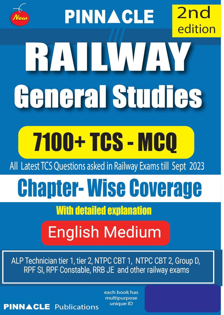 Railway General Studies 7100 TCS MCQ chapter-wise by Pinnacle Publications