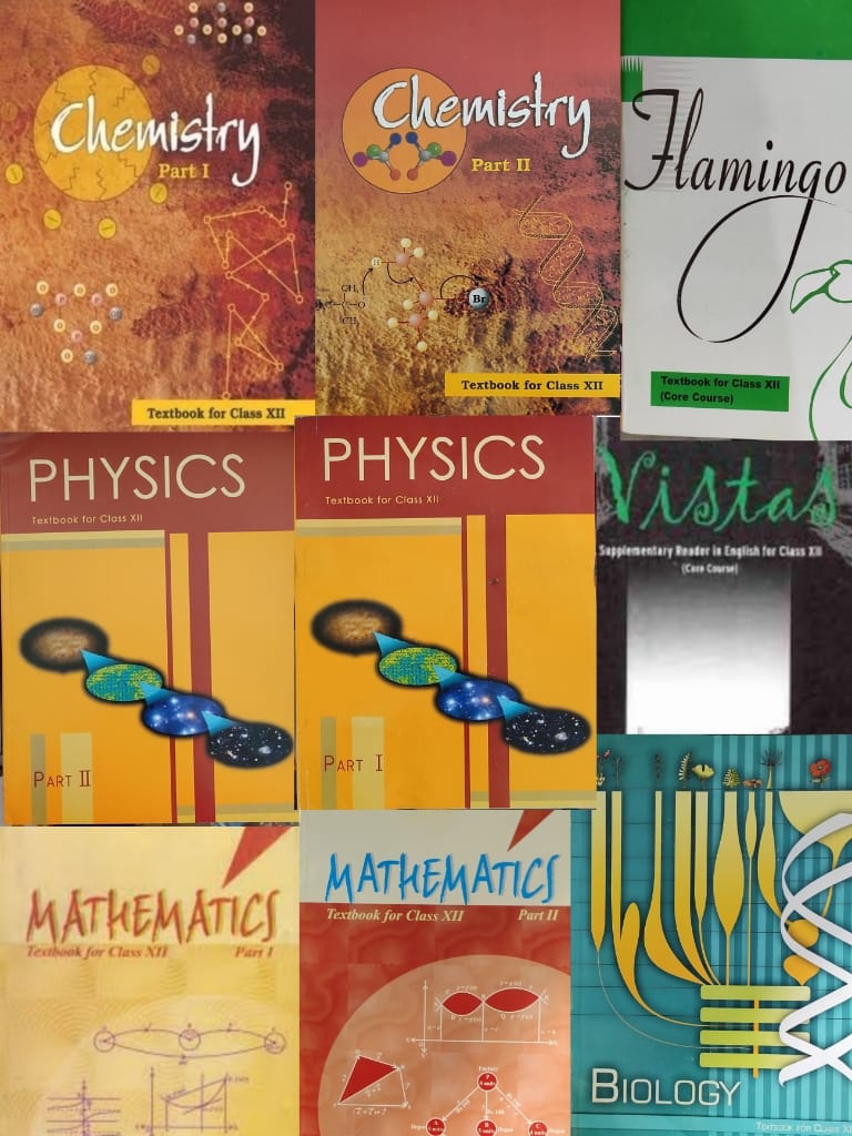 NCERT Class 12 Book Set Flamingo, Vistas, Mathematics 1&2, Chemistry…